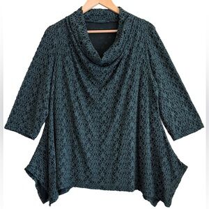 CUT LOOSE Boho Lagenlook Minimalist Lightweight Casual Cowl-Neck Top Size 1X